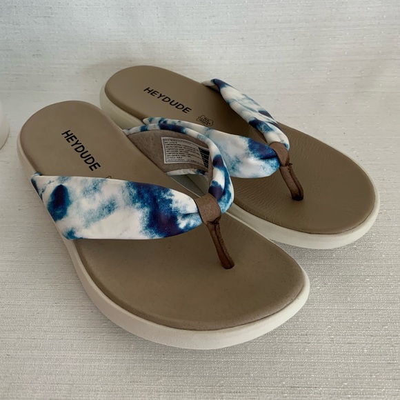 heydude | Shoes | New Heydude Julie Blue Tie Dye Flip Flop Sandals Womans 8  | Poshmark